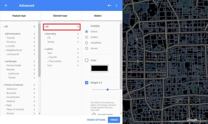 谷歌地球接口Google Maps APIs地图样式设计并通过JSON或URL导出